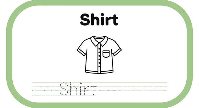 Shirt tracing worksheet for kids learning