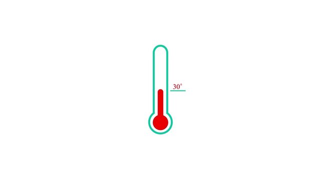 Rising Temperature: A vibrant thermometer displays the increase, reflecting the dynamics of heat, measurement and medical observation.