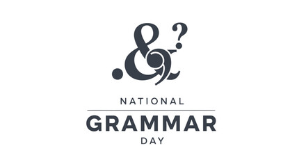 Fototapeta premium National Grammar Day Typography and Symbols.
