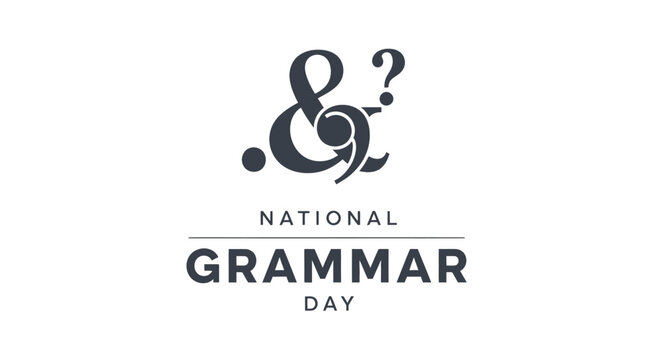 National Grammar Day Typography and Symbols.