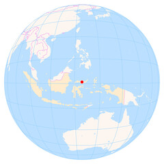 Location Map of Jalaluddin Airport (Gorontalo, Gorontalo, Indonesia). IATA-code: GTO. No labels at all.