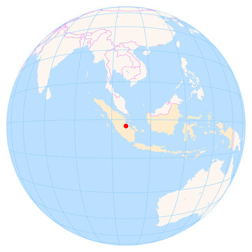 Location Map of Sultan Thaha Airport (Jambi, Jambi, Indonesia). IATA-code: DJB. No labels at all.