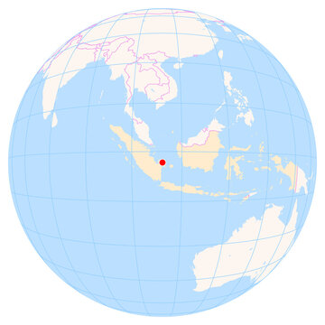 Location Map of Pangkal Pinang (Depati Amir) Airport (Pangkal Pinang, Bangka-Belitung, Indonesia). IATA-code: PGK. No labels at all.