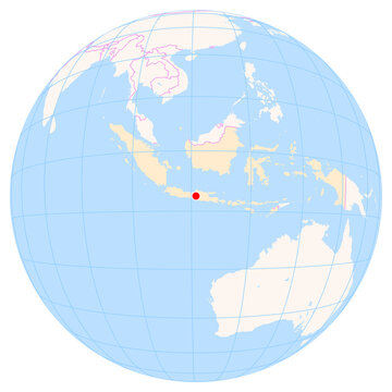 Location Map of Adi Sumarmo Wiryokusumo Airport (Solo City, Jawa Tengah, Indonesia). IATA-code: SOC. No labels at all.