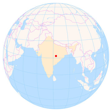 Location Map of Raipur Airport (Raipur, Chhattisgarh, India). IATA-code: RPR. No labels at all.