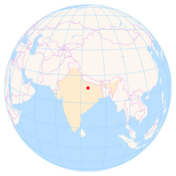 Location Map of Lal Bahadur Shastri Airport (Varanasi, Uttar Pradesh, India). IATA-code: VNS. No labels at all.