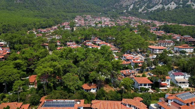 Aerial View of Iconic Nail Cakirhan Architecture in Akyaka Turkey