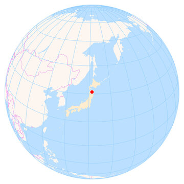 Location Map of Airport Misawa Air Base (Misawa, Aomori, Japan). IATA-code: MSJ. No labels at all.