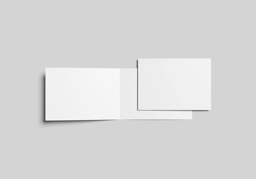 Blank Landscape Bifold Brochure Mockup