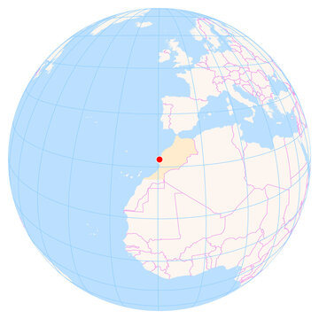 Location Map of Mogador Airport (Essadouira, Marrakech - Tensift - Al Haouz, Morocco). IATA-code: ESU. No labels at all.