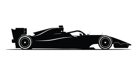 Obraz premium A sleek black formula one race car shown in profile a dramatic and iconic silhouette high quality professional detailed modern elegant