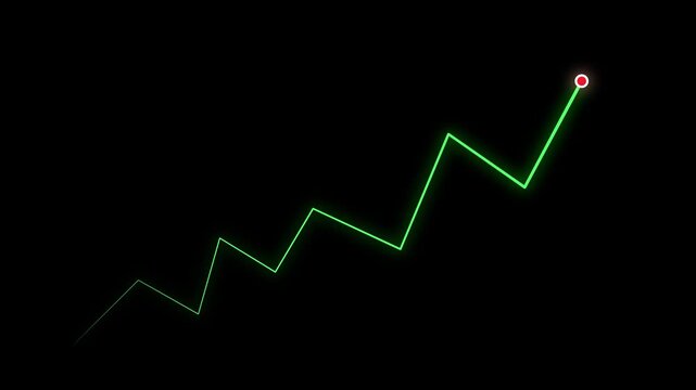 Abstract arrow business growth and graph chart icon animation , black background animation graph arrow ,line arrow.motion graphics video 4k