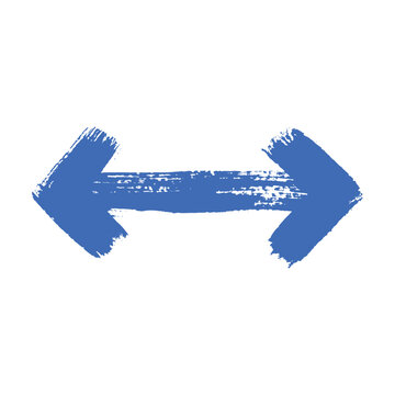 Scroll arrow vector symbol. Grunge double headed horizontal icon