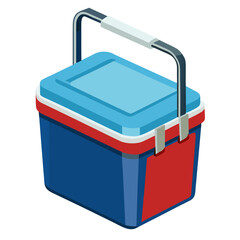 Portable cooler box isolated on white background vector illustration