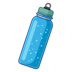 Reusable water bottle with condensation isolated on white background vector illustration