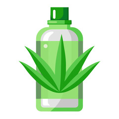 Aloe vera gel bottle isolated on white background vector illustration