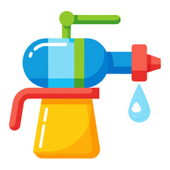 Outdoor spray water toy isolated on white background vector illustration