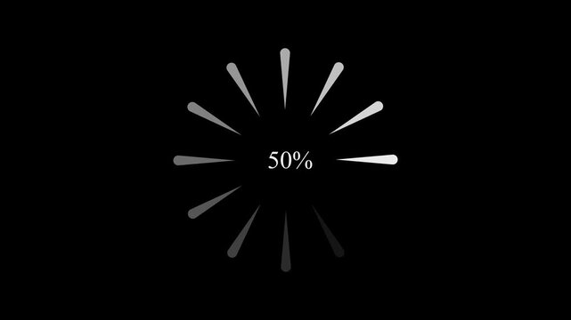 Animated circular loading mark with black background and no background.with 4k video animation.