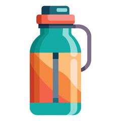 Portable juice bottle isolated on white background vector illustration