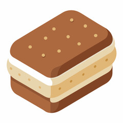 Ice cream sandwich isolated on white background vector illustration
