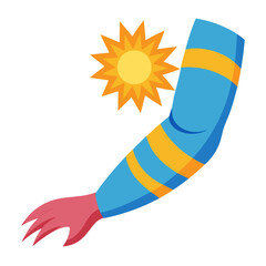 Sun protection arm sleeves isolated on white background vector illustration