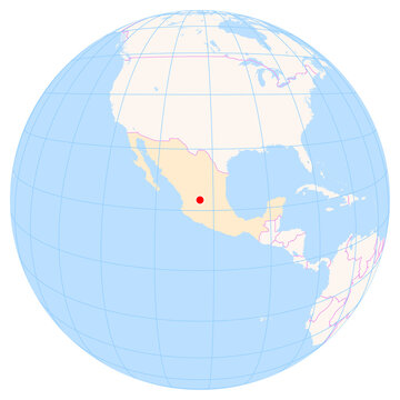 Location Map of Aguascalientes Int. Airport (Aguascalientes, Aguascalientes, Mexico). IATA-code: AGU. No labels at all.