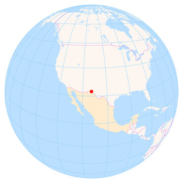 Location Map of Abraham Gonzalez Int. Airport (Ciudad Juarez, Chihuahua, Mexico). IATA-code: CJS. No labels at all.