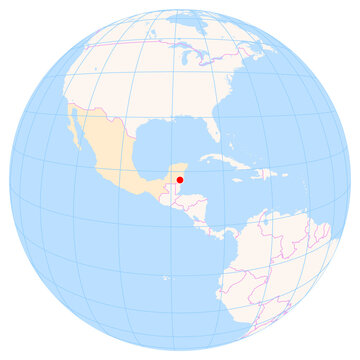 Location Map of Chetumal Int. Airport (Chetumal, Quintana Roo, Mexico). IATA-code: CTM. No labels at all.