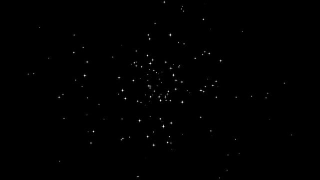 Sparkling stars shine animation, sparkle star light effect, fast line glitter motion, white cartoon blinking stars, flat vector doodle sparkle, retro sparkle particle movement cinematic overlay black 