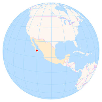 Location Map of Manuel Marquez De Leon Int. Airport (La Paz, Baja California Sur, Mexico). IATA-code: LAP. No labels at all.
