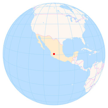Location Map of Guadalajara Int. Airport (Guadalajara, Jalisco, Mexico). IATA-code: GDL. No labels at all.