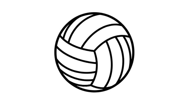 Classic black and white volleyball with a simple yet iconic design pattern isolated on transparent background, Vector