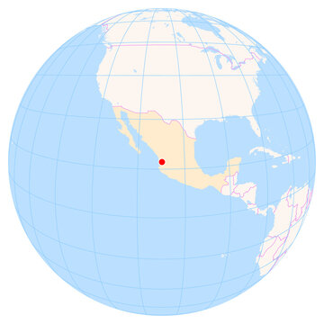 Location Map of Tepic Int. Airport (Tepic, Nayarit, Mexico). IATA-code: TPQ. No labels at all.