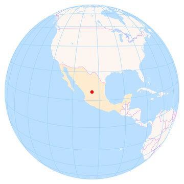 Location Map of Zacatecas Int. Airport (Zacatecas, Zacatecas, Mexico). IATA-code: ZCL. No labels at all.