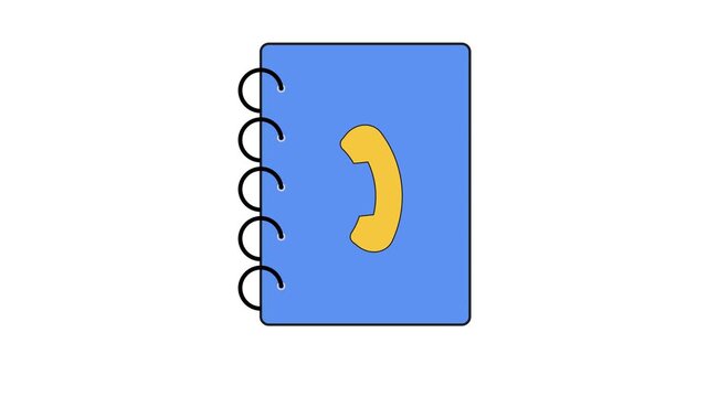 Modern business contact organizer with phone icon on blue notebook