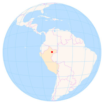 Location Map of Coronel Fap Francisco Secada Vignetta Int. Airport (Iquitos, Loreto, Peru). IATA-code: IQT. No labels at all.