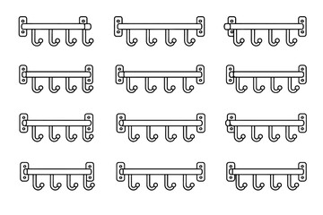 Obraz premium Hanger hanging vector interior compact form footprint wall icon reinforced clean mounted