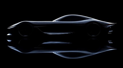 Naklejka premium Illuminated Silhouette of a Sleek Automobile
