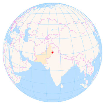 Location Map of Allama Iqbal Int. Airport (Lahore, Punjab, Pakistan). IATA-code: LHE. No labels at all.