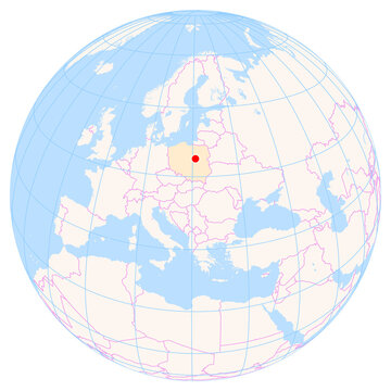 Location Map of Warsaw Modlin Airport (Warsaw, Masovian, Poland). IATA-code: WMI. No labels at all.