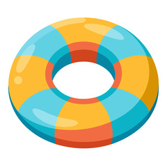 Inflatable swim ring isolated on white background vector illustration