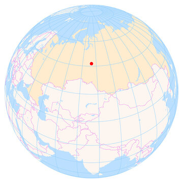 Location Map of Nizhnevartovsk Airport (Nizhnevartovsk, Khanty-Mansiy, Russia). IATA-code: NJC. No labels at all.