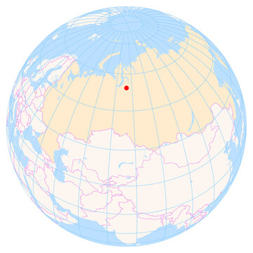 Location Map of Novy Urengoy Airport (Novy Urengoy, Yamal-Nenets, Russia). IATA-code: NUX. No labels at all.