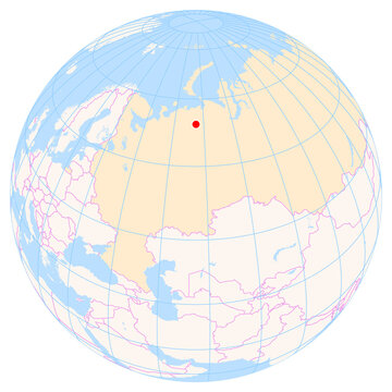 Location Map of Usinsk Airport (Usinsk, Komi, Russia). IATA-code: USK. No labels at all.