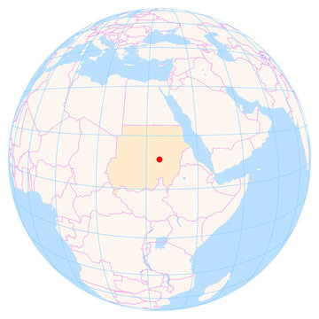 Location Map of Khartoum Int. Airport (Khartoum, Khartoum, Sudan). IATA-code: KRT. No labels at all.