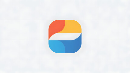 Naklejka premium Minimalist App Icon Design, Abstract Shapes, Modern Digital Symbol, Bright Colors, Clean UI
