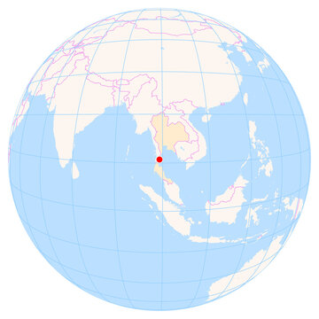 Location Map of Chumphon Airport (Chumphon, Chumphon, Thailand). IATA-code: CJM. No labels at all.