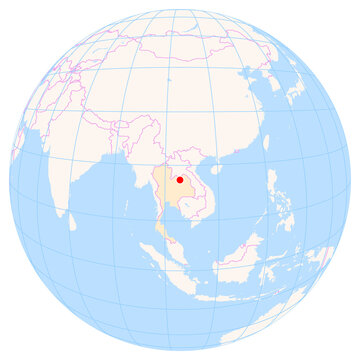 Location Map of Udon Thani Int. Airport (Udon Thani, Udon Thani, Thailand). IATA-code: UTH. No labels at all.
