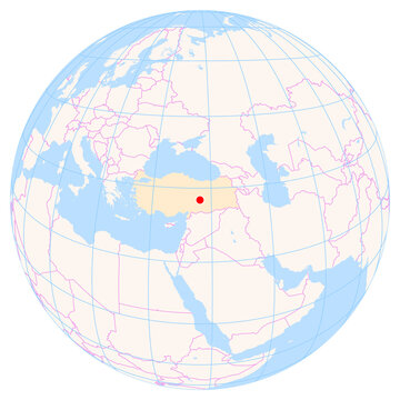 Location Map of Erhac Airport (Malatya, Malatya, Turkey). IATA-code: MLX. No labels at all.