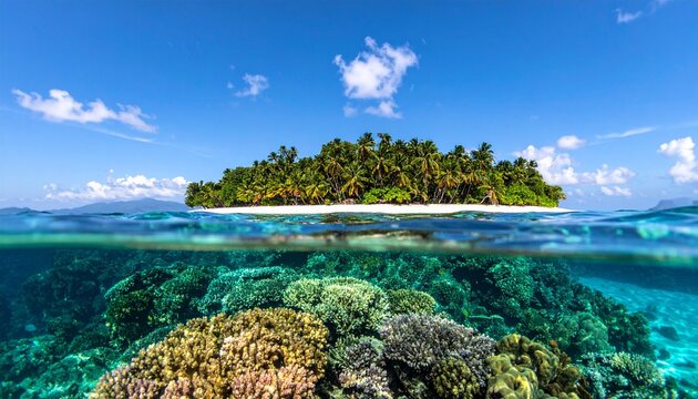 Tropische Insel mit Korallenriff